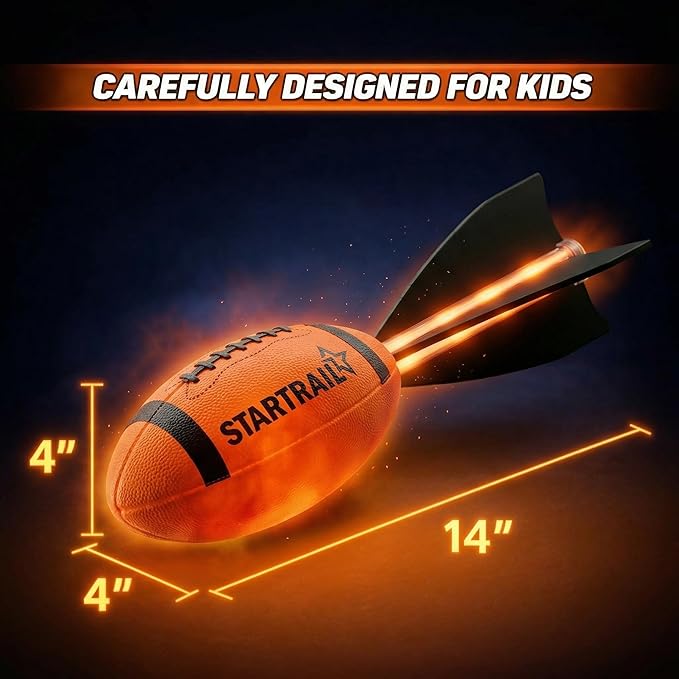 Glow in The Dark Football | Rechargeable Ultra-Bright LED Light-Up Football for Kids & Teens Ages 6+ | Outdoor Fun for Evening Play, Camping & Beach Games