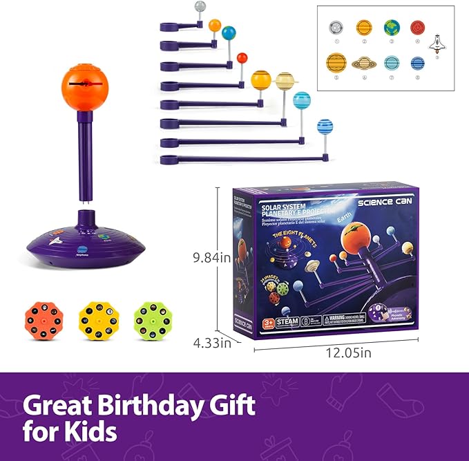 Science Can Solar System for Kids, Talking Astronomy Solar System Model Kit, Planetarium Projector with 8 Planets STEM Space Toys for 3 4 5+ Years Old Boys Girls