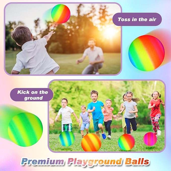 Macarrie 20 Pcs Playground Balls 6 Inches Dodgeball Kick Balls for Kids Adults Colorful Inflatable Balls Handballs Soccer Basketball Handball Games Camps Schools Outdoors