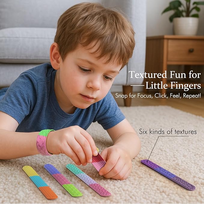 Sensory Slap Bracelets for Kids Teens,6PCS Fidget Toys Snap Bracelets for Stress Anxiety Autistic ADHD,Calm Down Classroom Travel Students Prizes Toys, Stocking Stuffers for Teens Boys Girls