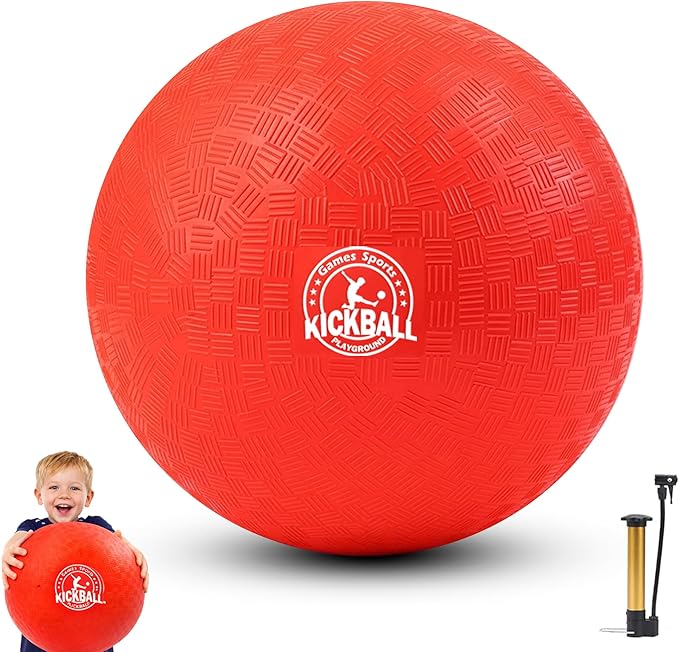 12 Inch Kickball Playground Balls Set(1,6,12)Pack, Durable PVC Dodgeballs for Kids & Adults, Outdoor & Indoor Games with Pump and Bag, Bouncy Balls for School, Gym, Birthday Gift for Boys and Girls