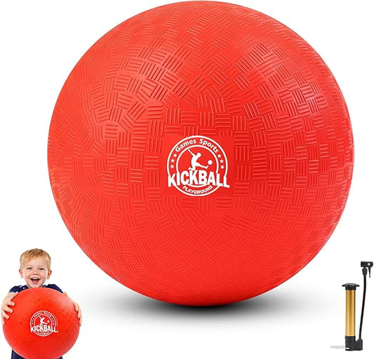 12 Inch Kickball Playground Balls Set(1,6,12)Pack, Durable PVC Dodgeballs for Kids & Adults, Outdoor & Indoor Games with Pump and Bag, Bouncy Balls for School, Gym, Birthday Gift for Boys and Girls