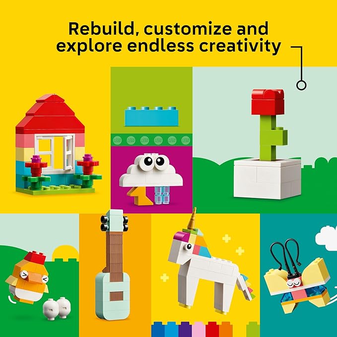 LEGO Classic Vibrant Creative Brick Box Building Blocks - Sensory & Learning Toys for Boys & Girls, Ages 4+ Years - Pretend Play Preschool Toys - Gift for Birthdays - 11038