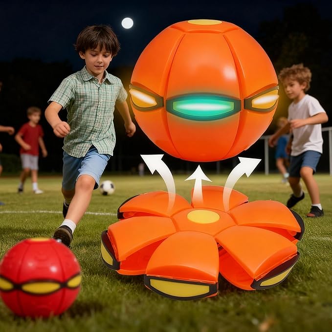 Magic Bouncy Ball Bouncing Ball Magic UFO Flying Disc Deformation Meta Ball Magic Flying Saucer Outdoor Play Toys Football Indoor Outdoor