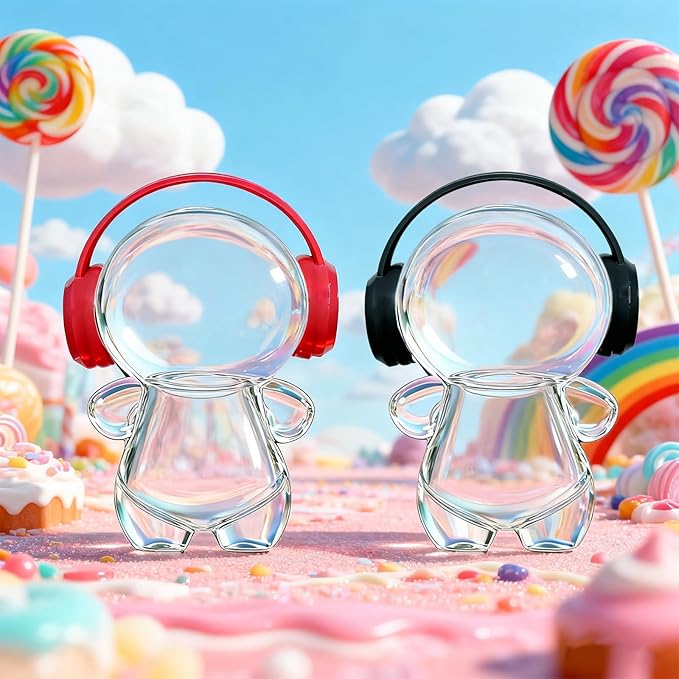3D Printed Headphones Accessories for 17cm Doll(No Dolls)，for Dolls 3.94-6.69inch（10-17cm） in Size，Suitable for Daily Display, Great As a Gift(Black Headphones)