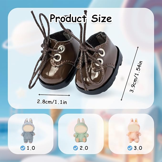 15-17cm Doll Shoes for 15-17cm Doll Boots, 5inch Doll Shoes Accessories (Brown)