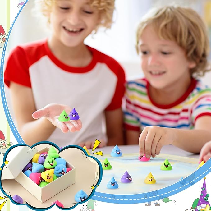 30 Pcs Tiny Poop Figurine Mini Expression Poo Statue Small Fake Poo Figures Poop for Gift Bag and Halloween Egg Fillers Hide and Seek Props Party Supplies Gifts (Multicolor)