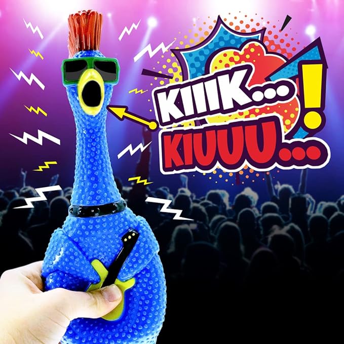 JA-RU Screaming Rubber Chicken Toy (12 Units Assorted) Squeaky Chicken Toys for Kids. Funny Noise Maker Prank & Gag Gifts. Novelty Toys & Amusements. Rubber Dog Toys. 1704-12p