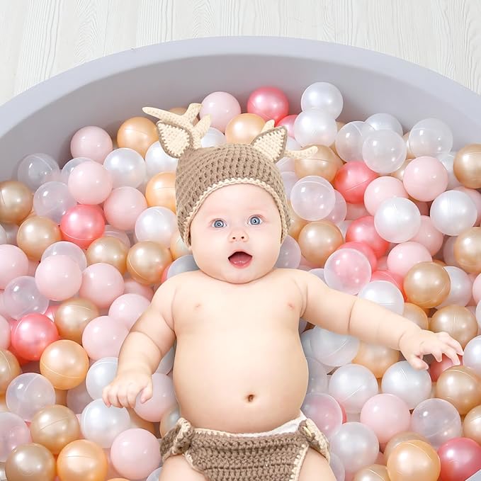 STARBOLO Ball Pit Balls for Toddlers Pack of 100 200 500 - BPA&Phthalate Free Non-Toxic Crush Proof Soft Plastic Balls for 1-5Years Old Toddlers Girl Kids Birthday Pool Playpen Tent Party