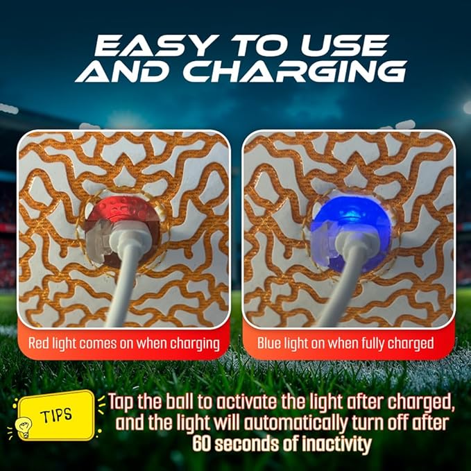 Glow in The Dark Kids Football #6 Rechargeable Light-Up Youth Pool Football,Ideal Gift for Ages 6-15