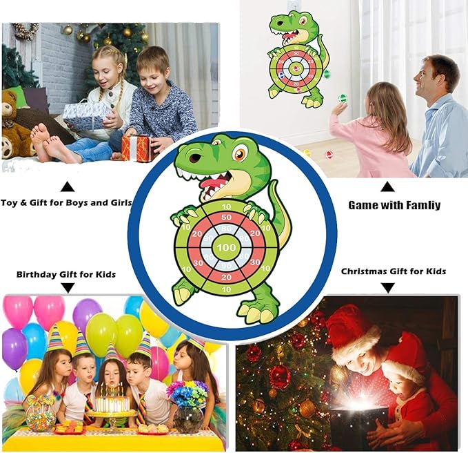 Dinosaur Toys for 3-12 Year Old Boys,30”Large Dart Board Kids Toys Age 4-12,Indoor Outdoor Games Dinosaur Birthday Party Supplies Favors Decorations,Stocking Stuffers for Kids