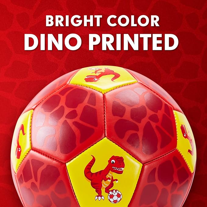 hahaland Size 3 Soccer Ball for Kids with Pump Mesh Bag - Dinosaur Ball Set - Outside/Backyard/Outdoor Toys for Kids Ages 3-4-5-8 - Kid Games Soccer Birthday for 3 Year Old