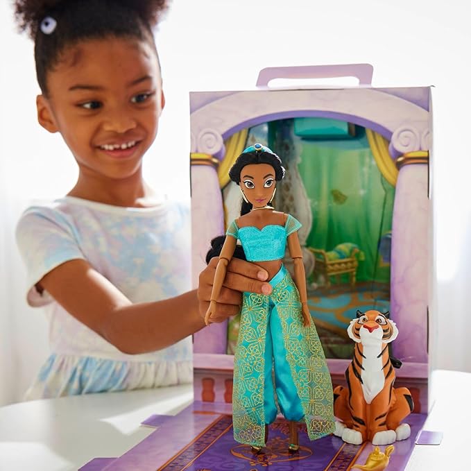 Disney Store Official Jasmine Story Doll - 11 Inches - Includes Coloring Book and Additional Dress, Princess Doll in Classic Outfit, Disney Princess Toys for Girls