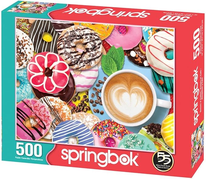 Springbok's 500 Piece Jigsaw Puzzle Donuts N' Coffee - Made in USA