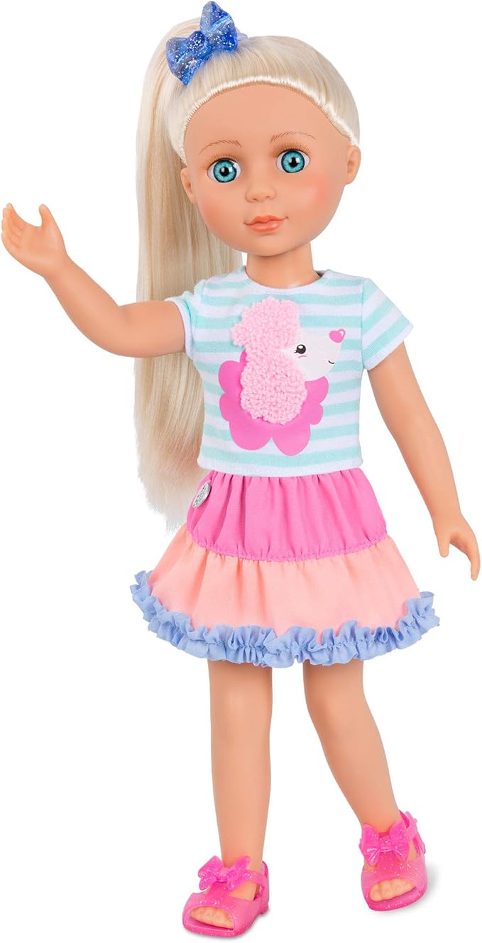 Glitter Girls – 14-Inch Doll Clothes – Poodle Cuddles Fashion Outfit with Hair Bow – 3+ Years– Children’s Toys