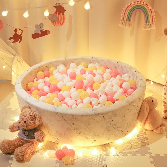 Star Ball Pit Balls for Toddlers -200pcs Macaron Soft Plastic Balls Phthalate Free BPA Free Crush Proof Play Balls Play Tent Pool Playhouse Playpen Party Decoration.