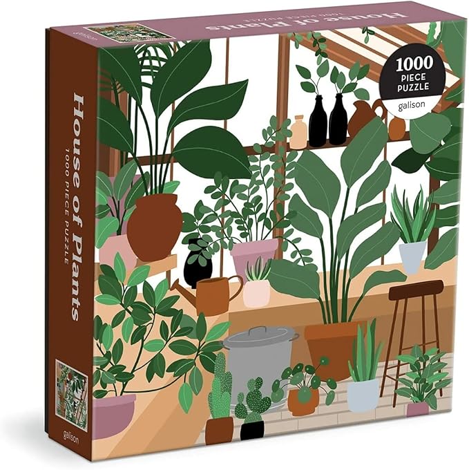 Galison House of Plants 1000 Piece Puzzle in Square Box from Galison - Fun and Botanical 1000 Piece Puzzle, Featuring Artwork from Frankie Penwill, Thick and Sturdy Pieces, Great Gift Idea