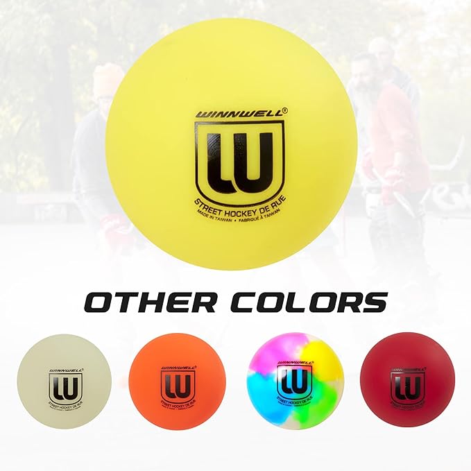 Winnwell Sports Street Hockey Balls - Indoor & Outdoor Balls with Storage Bag - Ideal for Road & Street Hockey Games 65mm & 50 Gram Weight