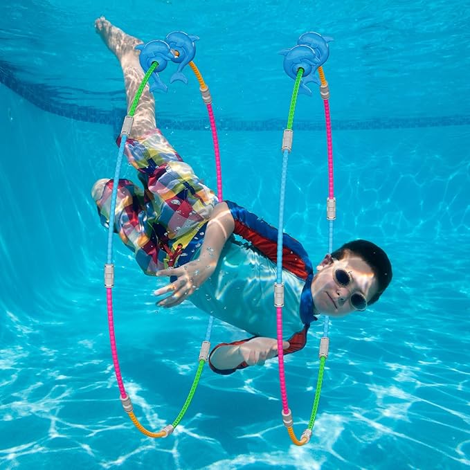 Pool Toys for Kids, 2-Pack Underwater Sports Swim Thru Rings for Kid, Ideal Pool Games Swiming Rings Toy for Boys/Girls Aged 5, 6, 7, 8, 9, 10, 11,12