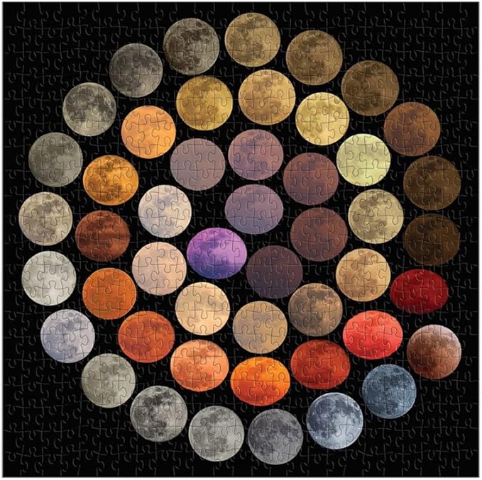 Galison Colors of The Moon 500 Piece Puzzle from Galison - 20" x 20" Puzzle, Photographic Imagery of The of The Moon, Thick & Sturdy Pieces, Fun and Challenging Activity for Adults