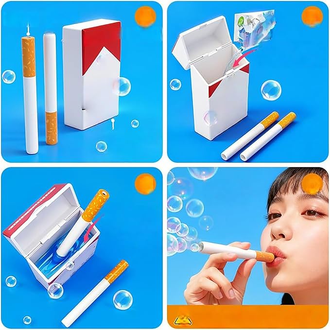 2 Pcs Bubble Blower Toy Bubbles Makers Pack,Fake Blowing Sticks with Liquid,Outdoor Bubble Makers Relaxation Toys,Funny Mini Bubble Box Games Birthday Party Gift for Men Women (1 Pc-C)