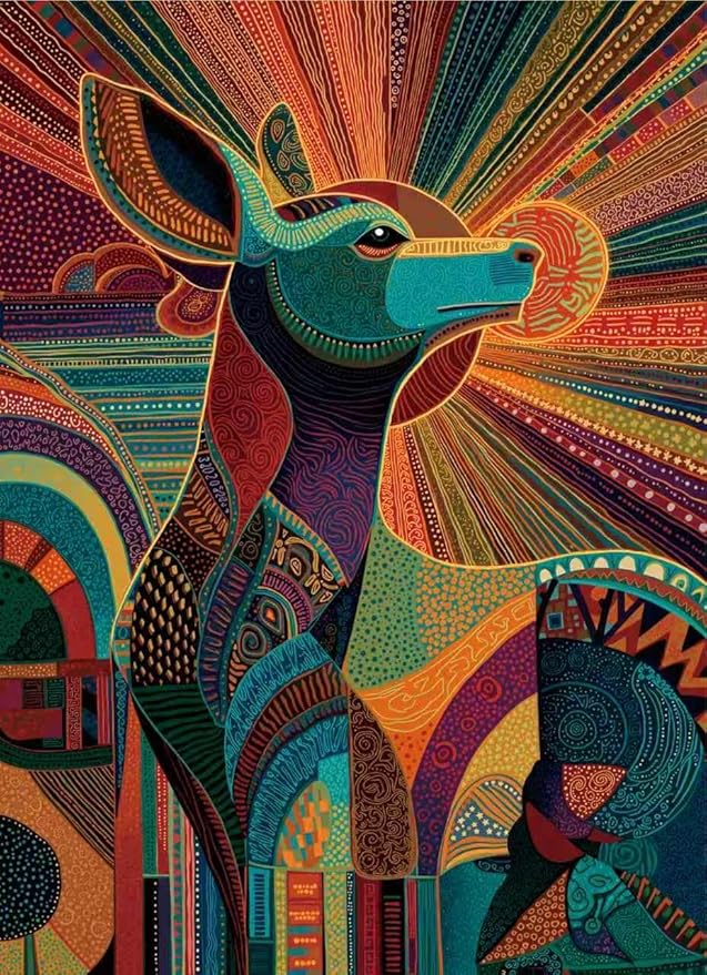Jigsaw Puzzles for Adults 1000 Pieces, Animal Deer Difficult Challenging Unique Puzzle for Game Night Family Home Decor, 20x27 Inches, 20x27 Inches, Colorful Deer
