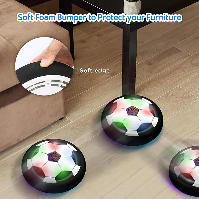 Toyk Boy Toys - LED Hover Soccer Ball - Air Power Training Ball Playing Football Indoor Outdoor Game - Birthday Gifts for Kids, Age 3 4 5 6 7 8-12 Year Old Boys - Soccer