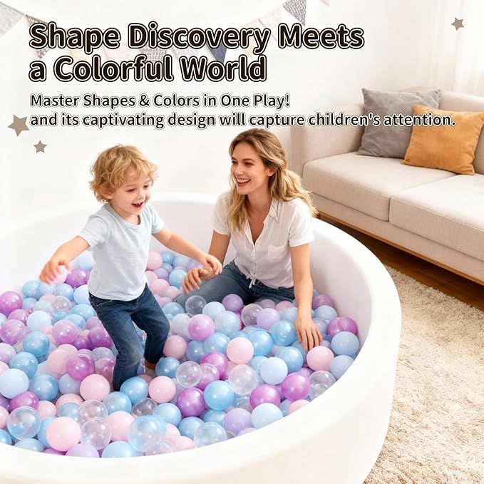 STARBOLO Ball Pit Balls for Toddlers Phthalate Free BPA Free Non-Toxic Crush Proof Play Balls for Toddlers Kids Pool Playhouse Pack of 100 200 500