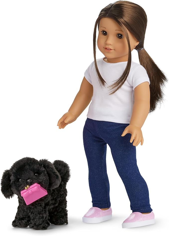 American Girl Truly Me 18-inch Doll Pet Shi-Poo Sweetie Black Dog plus Chew Toy Pet Accessory, For Ages 6+