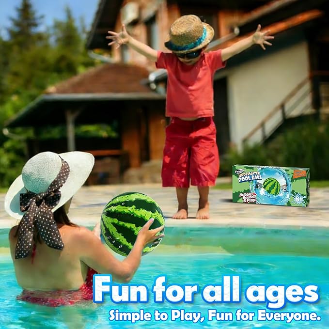 Underwater Pool Ball Game – 1 Pack 9" Water Ball Toy for Kids, Teens, Pool Sports Game for Water Football & Basketball, Summer Family Outdoor Backyard Parties