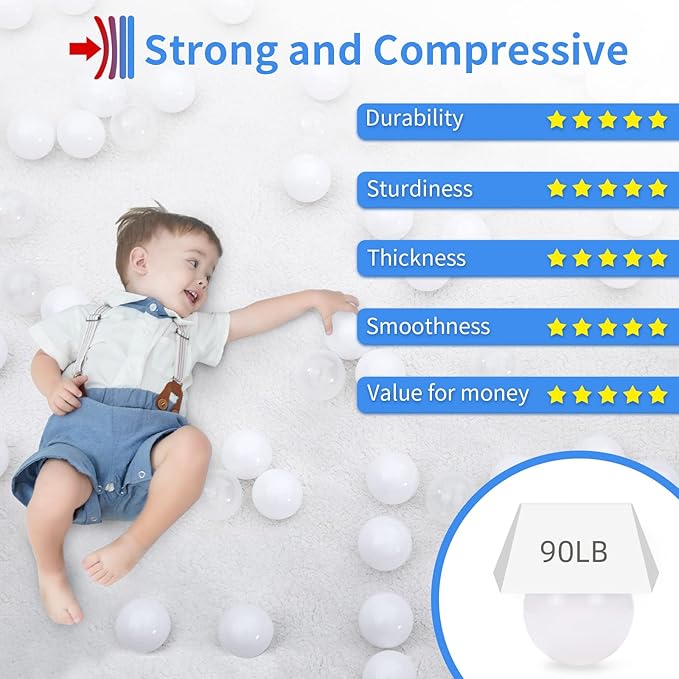 STARBOLO Ball Pit Balls for Toddlers Phthalate Free BPA Free Non-Toxic Crush Proof Play Balls for Toddlers Kids Pool Playhouse Pack of 100 200 500
