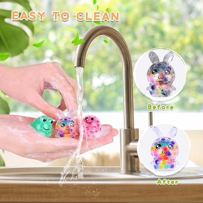LEEHUR 24Pcs Prefilled Easter Eggs with Animal Mochi Squishy Stress Relief , Colorful Easter Fidget Toys Great for Adult Easter Basket Stuffers Egg Fillers Party Favors