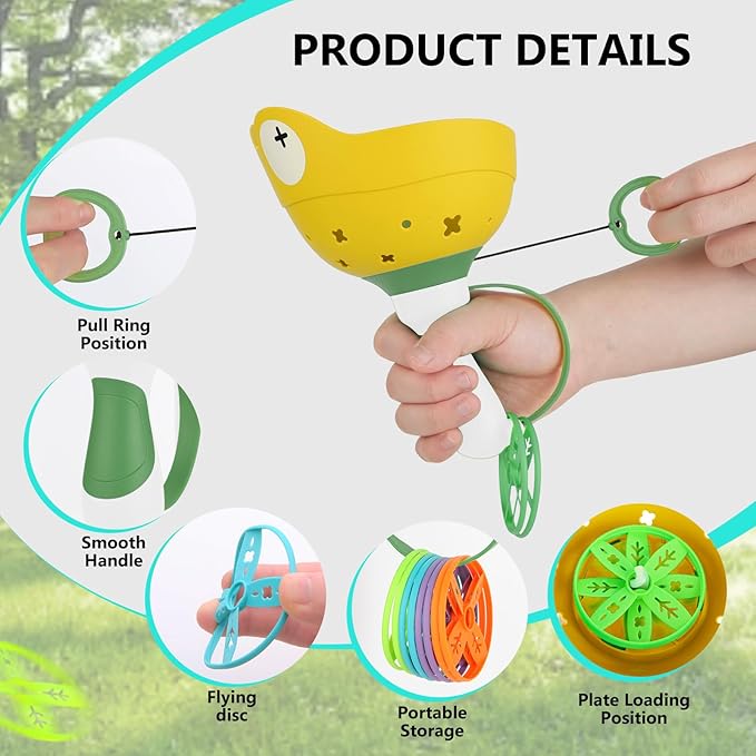 Outdoor Toys for Kids Ages 4-8 Kids Outdoor Flying Toys Manual Capture Catching for Toddlers 3 4 5 6 7 8 Years Old Christmas Easter Birthday Gifts Boys Girls