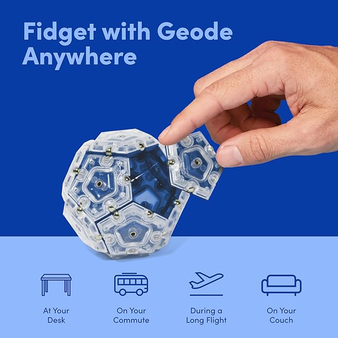Speks Geode Magnetic Fidget Toy | Sensory Desk Toy for Adults & Teens 14+ | Stress Relief Gift | Sphere, Cobalt