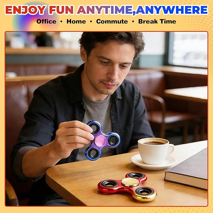 Fidget Spinner 2 Pack, Easter Basket Stuffers - Fidget Toys Adults Metal Fidgets Spinners for Kids for Autism ADHD Anxiety Gift for Teens Boys