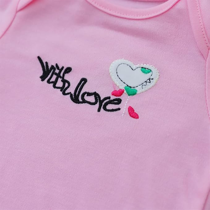 Pink Reborn Baby Doll Clothes 5pcs Set Outfit Accessories for 17-22 Inch Newborn Baby Doll Girl
