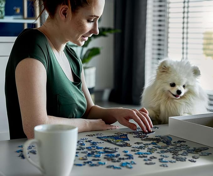 1000 Piece Jigsaw for Adults – Hard, Difficult, and Challenging Puzzle by Madalina Tantareanu – Cities at Midnight: Prague – 27x20 Inches