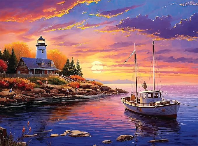 Buffalo Games - Imagine It - Marina at Sunset - 1000 Piece Jigsaw Puzzle for Adults -Challenging Puzzle Perfect for Game Nights - Finished Size is 26.75 x 19.75