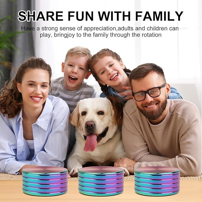 Desk Toys Spinning Top, Fidget Spinner Toys Gyro Ball, Spinning Tops for Kids, Fidget Toys Adults, Novelty Amusements (50MM, Rainbow-A)