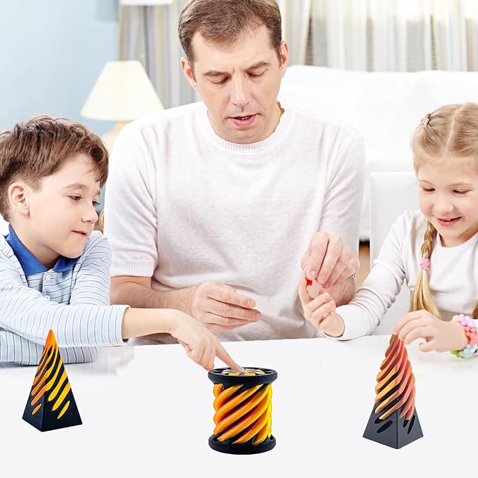 Christmas Stocking Stuffer 4 Packs Impossible Cone,Impossible Cones passthrough Impossible Pyramid for Relaxing,Spiral Fidget Toy passthrough Impossible Cone,Birthday for Adults & Kids