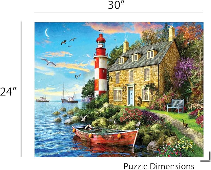 Springbok's 1000 Piece Jigsaw Puzzle The Cottage Lighthouse - Made in USA