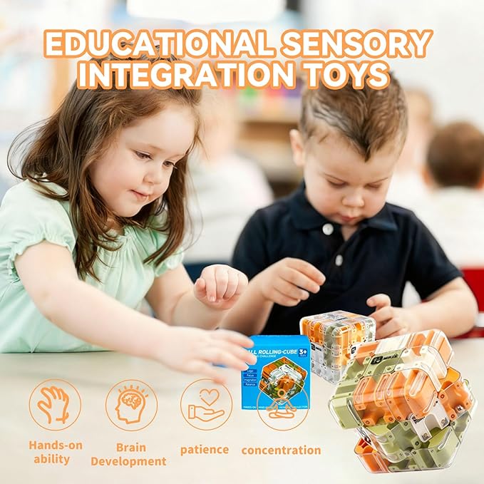 Large Labyrinth 3D Puzzles Maze Cube - Engaging Brain Teaser - 3D Maze Ball, Rubik Race Game, Improve Spatial Recognition, Relieve Stress Toy Gifts for Easter