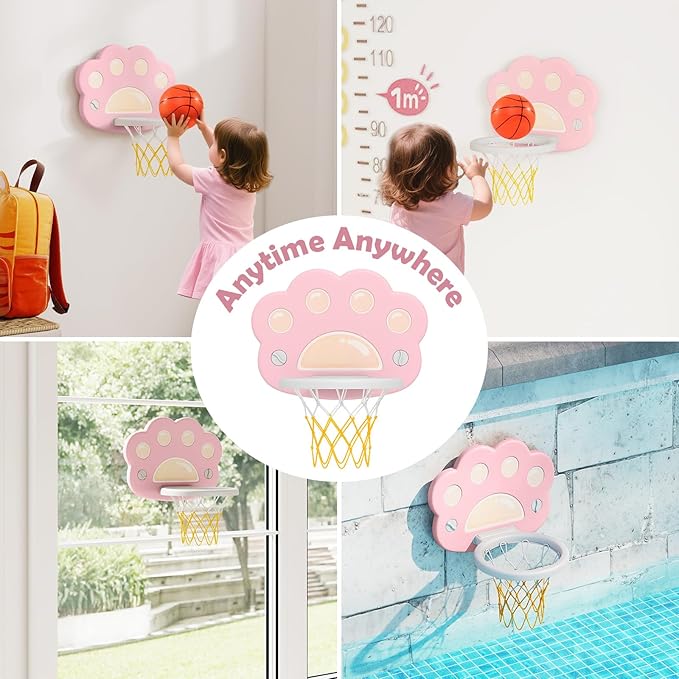 OLAKIDS Toddler Basketball Hoop, 3 in 1 Height Adjustable Kids Sports Activity Center Indoor Outdoor with Soccer Goal Golf Ball and Club, Baby Toy Game Play Set Gifts for Boys Girls