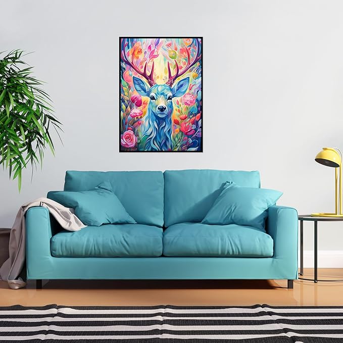 Jigsaw Puzzles 1000 Pieces Geometric Colorful Deer Puzzle for Adults 1000 Pieces Fantasy Puzzles for Adults Jigsaw Puzzle Modern Art 1000 Piece Puzzles for Adults Teens Seniors