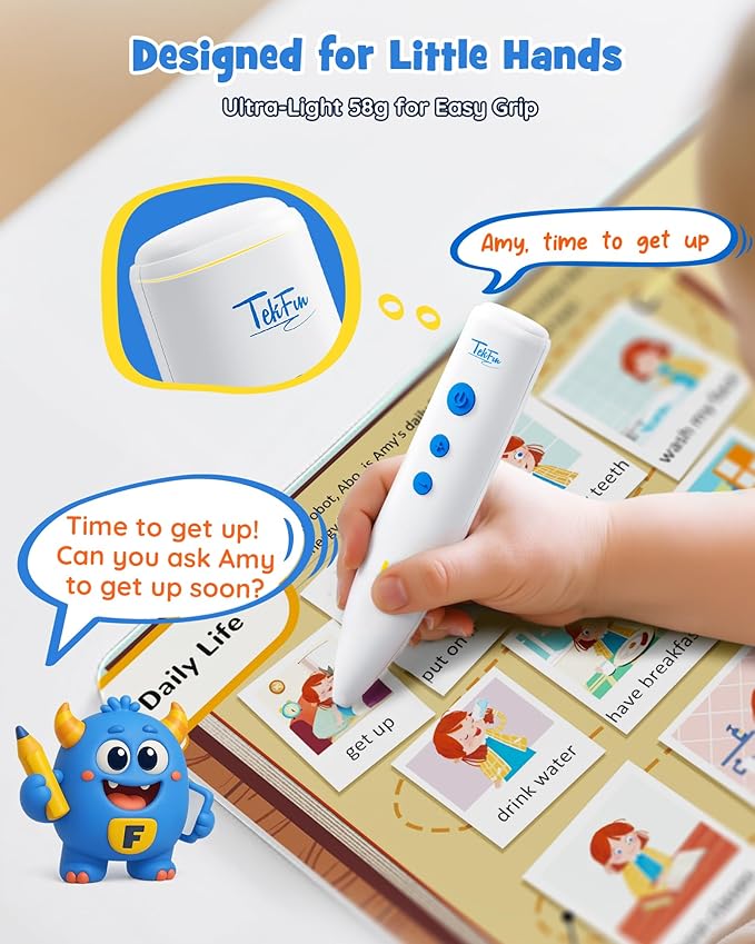 TEKFUN Learn to Read Words Books with Talking Pen, Educational Autism Sensory Toys for Kids, 500+ Learning Activities, Toddler Birthday Gifts for Boys Girls Ages 1-6