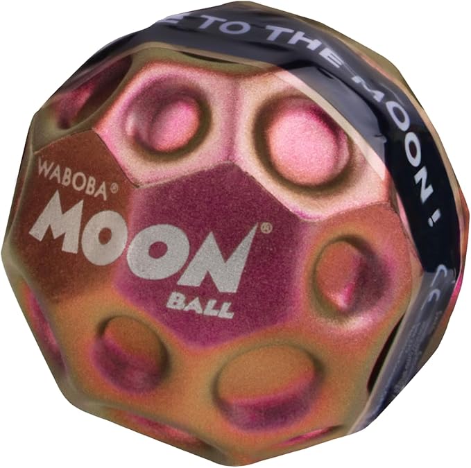 Waboba Metallic Moon Ball Red- Hyper Bouncy Ball - All Ages Extreme Bounce and Fun - Perfect for Active Play and Outdoor Games