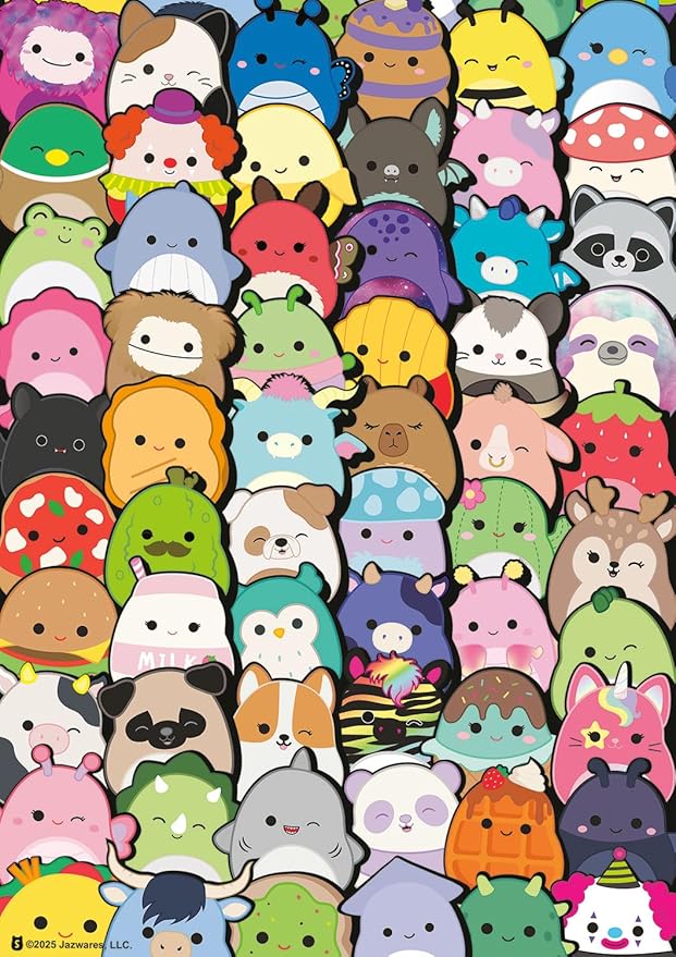 Buffalo Games – Squishmallows - 500 Piece Silver Select Jigsaw Puzzle - Colorful Puzzles for Adults – Precision-Cut Pieces, Beautiful Artwork, and Hours of Relaxing Fun