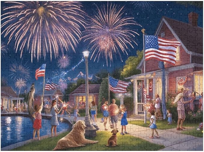 4th of July - 500 Piece Jigsaw Puzzle for Adults - Challenging Puzzle Perfect for Game Nights - Finished Size is 20.5 x 15 -Gift for Christmas, Anniversary, Birthday,Family