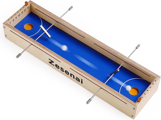 Micro Football Game – 2-Player Wooden Tabletop Skill Game, Mini Foosball & Hockey Fast-Action Play, Family Night or Friends Party, Soccer Board Game Gift for Kids & Adults