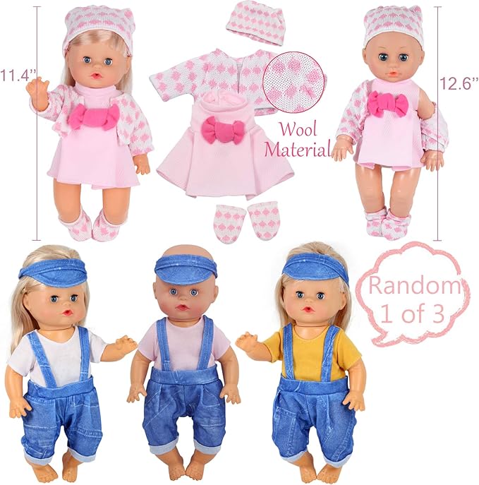 9 Sets for 9-10-11 Inch Alive Baby Doll Clothes Reborn Newborn Dress Outfits Clothing Costumes with Kitchen Accessory